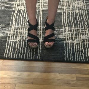 Dr. Scholl's Black Strappy Wedges